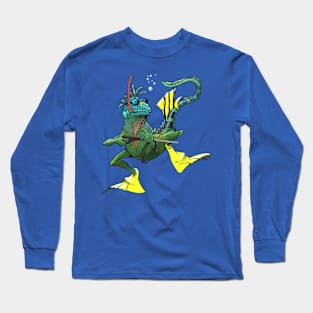 iguana snorkling 01 Long Sleeve T-Shirt